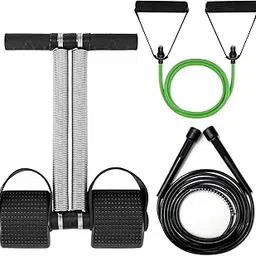 Double Spring Tummy Trimmer & Toning Tube & Skipping Rope For Men and Women for Abs Workout Exercise in Gym-image-46