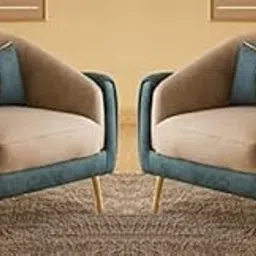 Enchanting & Leisure Design Royal Solid Sofa Set Chairs, Elegant Single Seater Upholstered & Cushioned Lounge Chair Armchair Sofa Set for Living Room Office Flat Bedroom (Set of 2 Chairs) R11-picture-26
