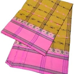 SGs HANDLOOM Womens Bengal Tant Jamdani Printed Cotton Saree Without Blouse Piece image 1