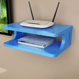 Kundi Remote Control Holder Wooden Storage Box Holder TV Set-top Decorative Wall Shelves Rack (Blue)-picture-19