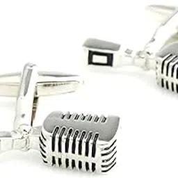 peluche Novelty Old School Microphone Cufflinks for Men-picture-33