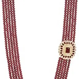 i jewels 5 Layered Traditional Gold Plated Dulha Moti Mala with Beaded Maharaja Haar/Groom Necklace For Men image 1