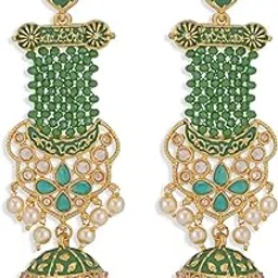 sukkhi Splendid Pearl Gold Plated Kundan Meenakari Jhumki Earring for Women (SKR85778)-picture-37