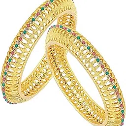 sukkhi Finely Gold Plated Ad Diamond (Set of 2) Bangle For Women (B100524)-picture-26