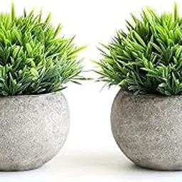 Dekorly 2 Pcs Fake Plants for Bathroom/Home Office Decor, Small Artificial Faux Greenery for House Decorations (Potted Plants)-picture-32