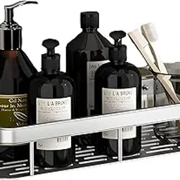 Boniry 1 Pcs Bathroom Accessories Aluminium Heavy Duty Self Adhesive Bathroom Shelf for Wall, Multipurpose Wall Mounted Organiser, Washroom Organizer (Silver) image 1