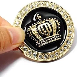 Incognito King Crown Emblem Sticker for All Cars, Bikes, Metal (Small - 4.8 cm, Gold) image 1