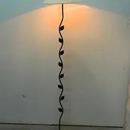 tu casa Metal Floor Lamp: Foldable Standing Lamp for Living Room & Bedroom, Contemporary Home Decor, Ideal Corner & Night Lighting Solution - Includes Stylish Lamp Brown Shade (Off-White_)-image-33