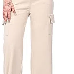 ri sign hub Trendy Casual Wear Solid Color High Button Waist Cargo Stylish Comfortable Polyester Fabric Pant's for Women's & Girls-picture-13