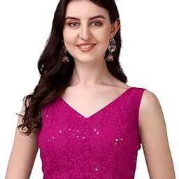 sumaira tex Women's Georgette Sipali Sequin Work Sleeveless Blouse-picture-10