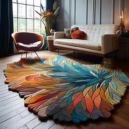 zia carpets Handmade Colorful Premium Pure Wool Collection Home and Decor Carpet Size 5 X 7 Feet-picture-12