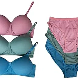 brisho Lingerie Sets 08 Women's & Girl's Full Coverage Lingerie Set. Multicolour Pack of 3-picture-17
