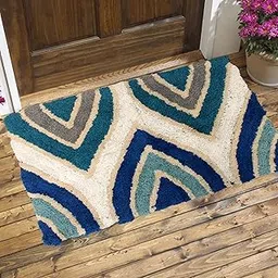 AAZEEM Exclusive Anti Skip mat for Living Room, Door mat for Home Entrance, Door mat for Floor (40 x 60 cm) | Blue Color | Pack of 1|-picture-31
