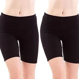 Amkr Fashion Sports Solid Women White Cycling Shorts ()_APS-BT-001A Black 3XL 2-picture-25