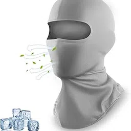 CoolShef Full Face Balaclava Helmet Mask for Men & Women – UV Protected Face Cover for Bike Riding, Cycling, Hunting | Ice Silk Helmet Cap, Bandana, Face Mask & Biker Accessories - grey-picture-21