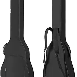 Glow Wings Electric Bass Guitar Bag Gig Bag Backpack Padded Soft Case 0.47inch Padding Adjustable Strap,Black-For 40inch Size Bass Guitar-image-12