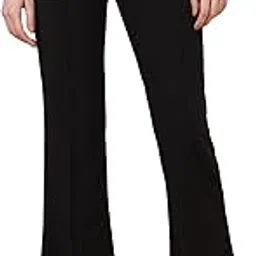 sharma group Women's Regular Fit Stretchable Cotton Blend Solid Bell Bottom Trousers Cream-picture-44