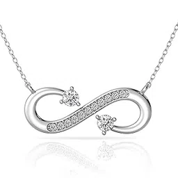 verozi 925 Sterling Silver Infinity Pendant for Women with Link Chain, Swiss Zirconia Necklace, Jewellery Gifts for Women & Girls, With Certificate of Authenticity & 925 Stamp, 6 Month Warranty*-picture-44