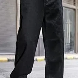 rend Denim Fabric Straight Fit Mid Rise Black Men Jeans (STF-RD-Black-214)-BZ6611-picture-33