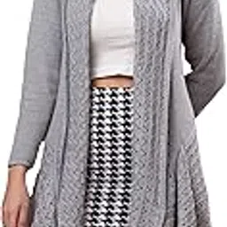 wear lusso Women’s & Girls’ Winter Woolen V-Neck Open Front Longline Shrug Cardigan Sweater-picture-55