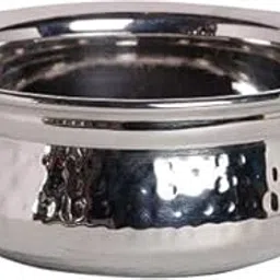 Premium Stainless Steel Hammered Serving Handi/Serving Bowl | 6 Inch Wide, 3 Inch Deep | Traditional Serveware & Tableware for Home & Restaurant | Premium Handi for Curry & Biryani-picture-12