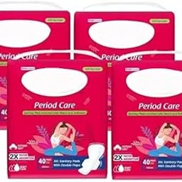 Sanitary Pads XXL for Women, 160 Pads Cotton Sanitary Napkin XXL 320mm, Extra Long Pad for Heavy Flow, Wider Back Coverage for No Stains, Rash-Free 8-Layer Protection-picture-30