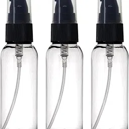nsb herbals 50ml Clear Plastic Round Empty Refillable & Reusable Bottle with Black Serum Pressed Pump Dispenser for Liquid, Lotion Cream, Shampoo, Cosmetic & Multipurpose (Pack of 3) image 1