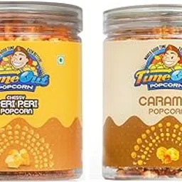 TimeOut Caramel and Cheesy Peri Peri Popcorn| Whole Flavoured Popcorn | Pet Jar | Non-GMO | No Trans-Fat | 159 gm | Pack of 2-picture-31