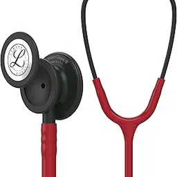 3M Littmann Classic III Monitoring Stethoscope, Black-Finish Chestpiece, stem and headset, Burgundy Tube, 27 inch, 5868-picture-17