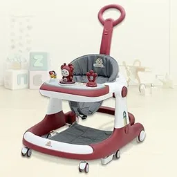 Infantso TEDDY STEADY (4-in-1) Premium Baby Push Walker, Bouncer, Feeding & Toy Tray|Baby Walkers 6-24 Month Boy & Girl / 360° Walker for Kids 1 Years with Multi Adjustable Height/Baby Activity Walker-picture-35