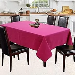 Airwill 100% Cotton Solid Pattern 6 Seater Rectangle Table Cover Sized, 56x71 inches (Pink, Pack of 1)-picture-15