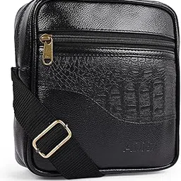 adisa Faux Leather Unisex Sling Cross Body Travel Office Messenger Bag (MS9012-BLA)-picture-32