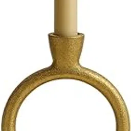 Gold Metal Candle Holder – Modern Ring Design – Tabletop Decor for Living Room, Dining, or Events – Fits Standard Taper Candles-image-34