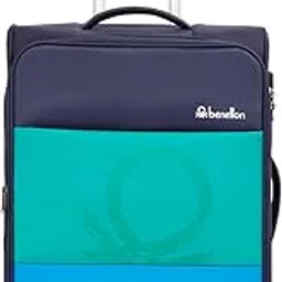 united colors of benetton Archimedes Unisex Polyester Soft 8 Wheels Double Spinner Luggage - Navy+Green, 68Cm Medium Trolley Bag for Travel-picture-27