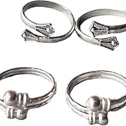 pv jewels Women & Girls Metal Fancy Glossy finish Toe Ring Adjustable Bichiya/Leg Finger Ring_Combo_2 (A_C_P_110740_Silver)-picture-38