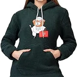 style dusk Women Wool Blend Hooded Neck Sweatshirt with Hoodies Full Sleeves Women Winter Wear-picture-38