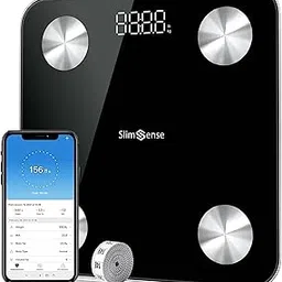 Smart Scale for Body Weight & Fat – 25 Body Composition Analyzer Digital Weighing Scale with App – Scales for Body Weight - Bathroom, Gym, Home Electronics Weights Tool with Tape Measure, 2 Batteries image 1