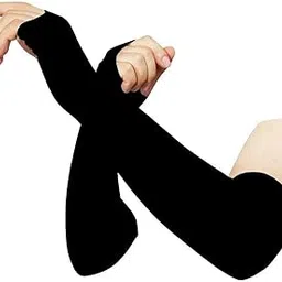 Sunblock Protection Arm sleeves hand Cover for Men Women boy girl,Gloves with Thumb Hole Arm Sleeves, Fully Stretched Skinny Fit Arm Guards for Sports/Bikers/Joggers (Black)-picture-40