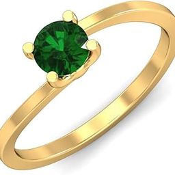 kuberbox 18KT Yellow Gold Seul Emerald Ring for Women-picture-33