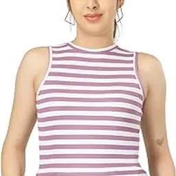 Women Stretchable Ribbed Sleeveless Regular Fit Crop Top-image-24