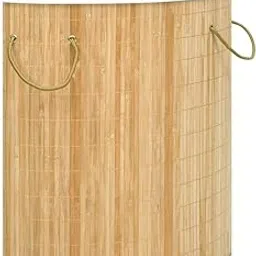 vidaXL Collapsible Laundry Basket, Laundry Hamper with Lid and Handles, Dirty Clothes Basket with Removable Liner, Laundry Bin, Natural Bamboo-picture-24