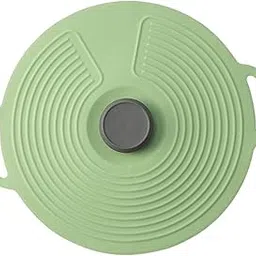 Merishopp Heat Resistant Silicone Pot Cover with Handle for Food Storage Plates Cups Green 31.5cm-image-44