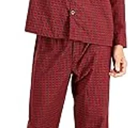 hanes Men's Woven Plain-Weave Pajama Set, Red Plaid-picture-26