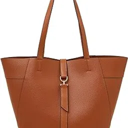accessorize London Women's Brown Metal Detail Tote bag for office | Tote Laptop Bag for Work | Ladies purse | Stylish Shoulder Bag | Gift For Women image 1