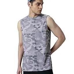 technosport Men Polyester Slim Fit Crew Neck Printed Vest with Quick Dry, Anti Microbial Properties for Running, Gym & Sports image 1