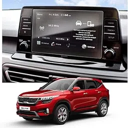 LF Tempered Glass Kia Seltos Car Accessories Navigation Or Music System (Stereo) Touch Screen Guard (Company Fitted) - 8Inch Clear-image-30
