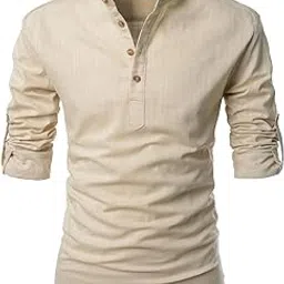 trendivastra Men's Cotton Blend Fabric Full Sleeve White Short Kurta-picture-31