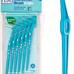 Tepe Interdental Brush Angle, Angled Dental Brush For Teeth Cleaning, Pack Of 6, 0.6 Mm, Medium Gaps, Blue - Manual, Adult-picture-30