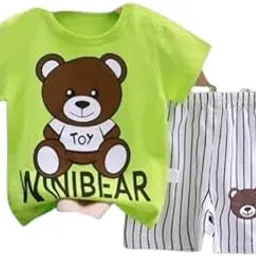 Kids Boys Bear Printed Top & Bottom Clothing Set-picture-32