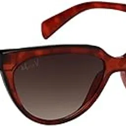 mac v | Cateye Shape |100% UV Protected| Women | Brown Gradient | Medium Size | Full Rim| Red Frame-picture-47